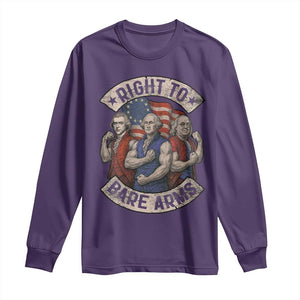 Funny Right to Bare Arms Founding Fathers Long Sleeve Shirt 4th of July Patriotic Celebrations TS10 Purple Print Your Wear