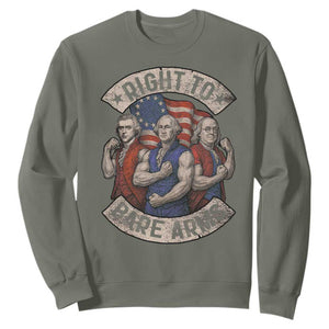 Funny Right to Bare Arms Founding Fathers Sweatshirt 4th of July Patriotic Celebrations TS10 Military Green Print Your Wear