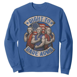 Funny Right to Bare Arms Founding Fathers Sweatshirt 4th of July Patriotic Celebrations TS10 Royal Blue Print Your Wear