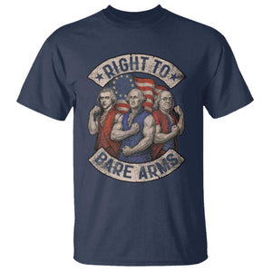 Funny Right to Bare Arms Founding Fathers T Shirt 4th of July Patriotic Celebrations TS10 Navy Print Your Wear