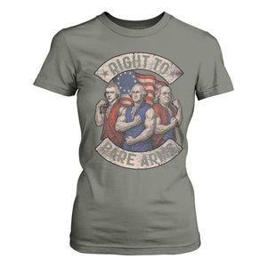 Funny Right to Bare Arms Founding Fathers T Shirt For Women 4th of July Patriotic Celebrations TS10 Military Green Print Your Wear