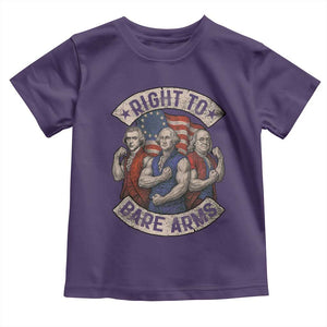 Funny Right to Bare Arms Founding Fathers Toddler T Shirt 4th of July Patriotic Celebrations TS10 Purple Print Your Wear
