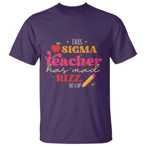 Funny Rizz Teacher T Shirt This Sigma Teacher Has Mad Rizz No Cap TS11 Purple Print Your Wear