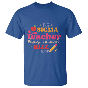 Funny Rizz Teacher T Shirt This Sigma Teacher Has Mad Rizz No Cap TS11 Royal Blue Print Your Wear