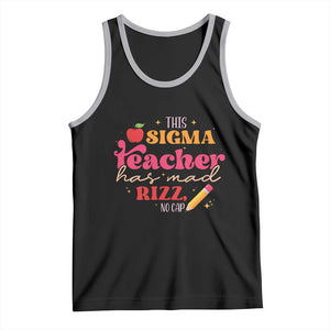 Funny Rizz Teacher Tank Top This Sigma Teacher Has Mad Rizz No Cap TS11 Black Athletic Heather Print Your Wear