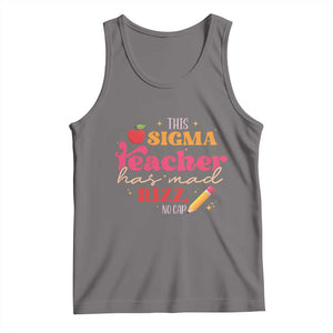 Funny Rizz Teacher Tank Top This Sigma Teacher Has Mad Rizz No Cap TS11 Deep Heather Print Your Wear