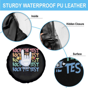 Funny Rock The Test Teacher Testing Day Spare Tire Cover Rock And Roll Hand Sign TS11 Print Your Wear
