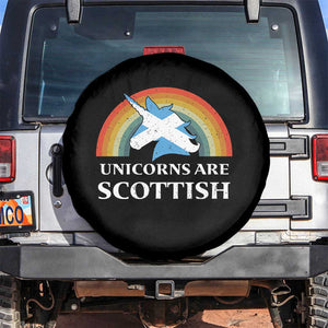 Funny Scotland Pride Unicorn Spare Tire Cover Unicorns Are Scottish Rainbow TS11 No hole Black Print Your Wear