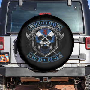 Funny Scottish Viking Spare Tire Cover Scottish To The Bone Vintage Scottish Lion Rampant Flag Skull TS11 No hole Black Print Your Wear