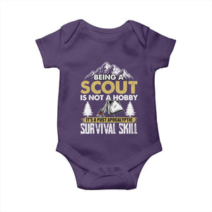 Funny Scout Baby Onesie Being A Scout Is Not A Hobby It's A Survial Skill Scouting TS02 Purple Print Your Wear