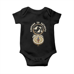 Funny Scout Camping Baby Onesie Camper Is Intents Compass Hiking Outdoors Adventure TS02 Black Print Your Wear