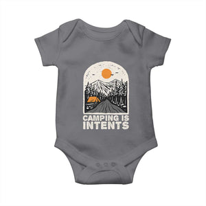 Funny Scout Camping Baby Onesie Camping Is Intents Hiking Outdoors Adventure TS02 Charcoal Print Your Wear