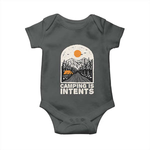 Funny Scout Camping Baby Onesie Camping Is Intents Hiking Outdoors Adventure TS02 Dark Heather Print Your Wear