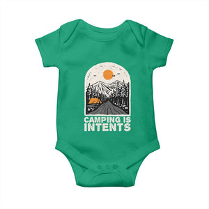 Funny Scout Camping Baby Onesie Camping Is Intents Hiking Outdoors Adventure TS02 Irish Green Print Your Wear