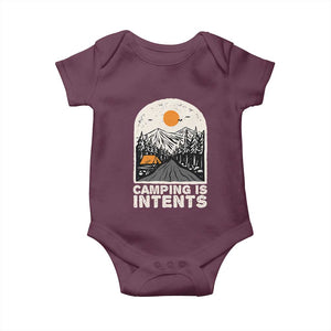 Funny Scout Camping Baby Onesie Camping Is Intents Hiking Outdoors Adventure TS02 Maroon Print Your Wear