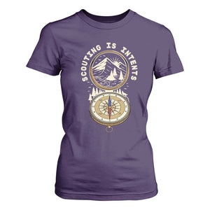 Funny Scout Camping T Shirt For Women Scouting Is Intents Compass Camper Hiking Outdoors Adventure TS02 Purple Print Your Wear