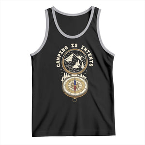 Funny Scout Camping Tank Top Camper Is Intents Compass Hiking Outdoors Adventure TS02 Black Athletic Heather Print Your Wear