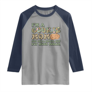Funny Scout Girl Mom Raglan Shirt I'm A Cookie Mom Cookie Dealer Troop Leader TS02 Sport Gray Navy Print Your Wear