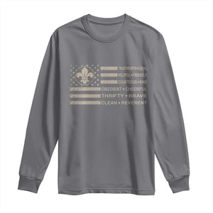 Funny Scout Leader Camping USA American Flag Long Sleeve Shirt TS11 Charcoal Print Your Wear