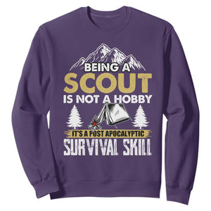 Funny Scout Sweatshirt Being A Scout Is Not A Hobby It's A Survial Skill Scouting TS02 Purple Print Your Wear