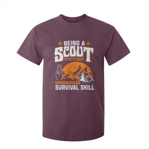 Funny Scout T Shirt For Kid Being A Scout Is Not A Hobby Survival Skill Adventure TS02 Maroon Print Your Wear