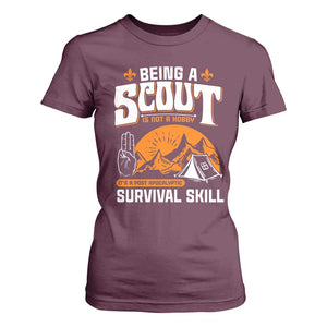 Funny Scout T Shirt For Women Being A Scout Is Not A Hobby Survival Skill Adventure TS02 Maroon Print Your Wear