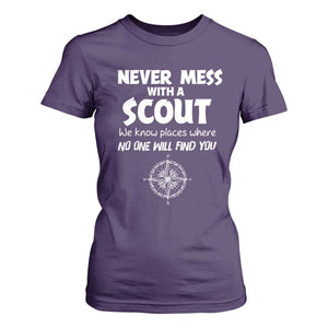 Funny Scout T Shirt For Women Never Mess With A Scout Compass TS02 Purple Print Your Wear