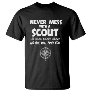 Funny Scout T Shirt Never Mess With A Scout Compass TS02 Black Print Your Wear