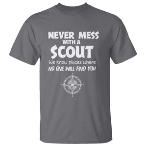 Funny Scout T Shirt Never Mess With A Scout Compass TS02 Charcoal Print Your Wear