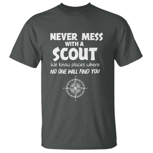 Funny Scout T Shirt Never Mess With A Scout Compass TS02 Dark Heather Print Your Wear