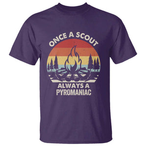 Funny Scout T Shirt Once A Scout Always A Pyromaniac Adventure Retro TS02 Purple Print Your Wear
