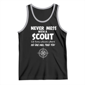 Funny Scout Tank Top Never Mess With A Scout Compass TS02 Black Athletic Heather Print Your Wear
