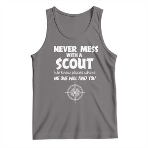 Funny Scout Tank Top Never Mess With A Scout Compass TS02 Deep Heather Print Your Wear