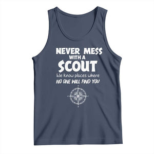 Funny Scout Tank Top Never Mess With A Scout Compass TS02 Navy Print Your Wear