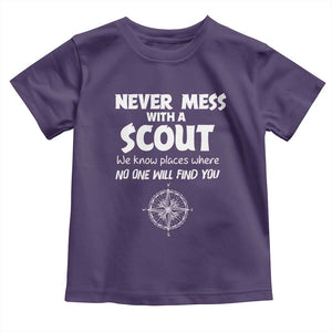 Funny Scout Toddler T Shirt Never Mess With A Scout Compass TS02 Purple Print Your Wear