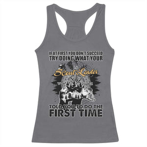 Funny Scouting Adventure Racerback Tank Top Doing What Your Scout Leader Told You To Do Camping Compass TS02 Charcoal Print Your Wear