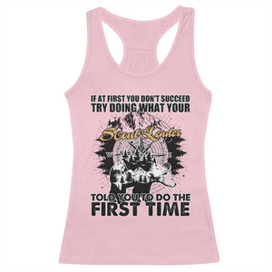 Funny Scouting Adventure Racerback Tank Top Doing What Your Scout Leader Told You To Do Camping Compass TS02 Light Pink Print Your Wear
