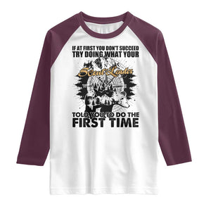 Funny Scouting Adventure Raglan Shirt Doing What Your Scout Leader Told You To Do Camping Compass TS02 White Maroon Print Your Wear