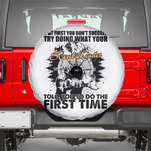 Funny Scouting Adventure Spare Tire Cover Doing What Your Scout Leader Told You To Do Camping Compass TS02 White Print Your Wear