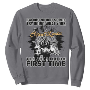 Funny Scouting Adventure Sweatshirt Doing What Your Scout Leader Told You To Do Camping Compass TS02 Charcoal Print Your Wear