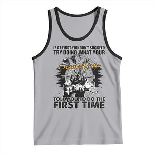 Funny Scouting Adventure Tank Top Doing What Your Scout Leader Told You To Do Camping Compass TS02 Athletic Heather Black Print Your Wear
