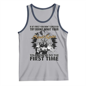 Funny Scouting Adventure Tank Top Doing What Your Scout Leader Told You To Do Camping Compass TS02 Athletic Heather Navy Print Your Wear