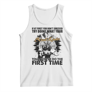 Funny Scouting Adventure Tank Top Doing What Your Scout Leader Told You To Do Camping Compass TS02 White Print Your Wear