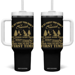Funny Scouting Adventure Tumbler With Handle Doing What Your Scout Leader Told You To Do Camping Outdoors TS02 One Size: 40 oz Black Print Your Wear
