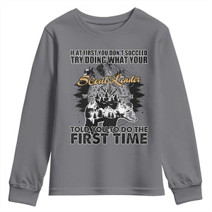 Funny Scouting Adventure Youth Sweatshirt Doing What Your Scout Leader Told You To Do Camping Compass TS02 Charcoal Print Your Wear