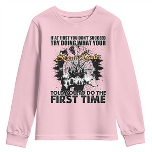Funny Scouting Adventure Youth Sweatshirt Doing What Your Scout Leader Told You To Do Camping Compass TS02 Light Pink Print Your Wear