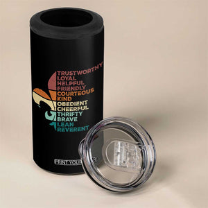 Funny Scouting Leader Law 4 in 1 Can Cooler Tumbler Vintage Fleur De Lis TS11 Print Your Wear