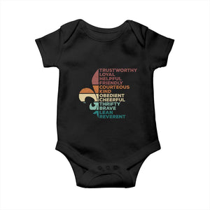 Funny Scouting Leader Law Baby Onesie Vintage Fleur De Lis TS11 Black Print Your Wear