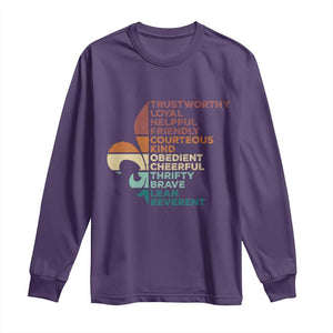 Funny Scouting Leader Law Long Sleeve Shirt Vintage Fleur De Lis TS11 Purple Print Your Wear
