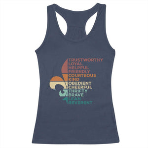 Funny Scouting Leader Law Racerback Tank Top Vintage Fleur De Lis TS11 Navy Print Your Wear